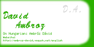 david ambroz business card